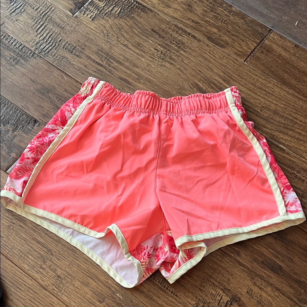 Belk Coral and Cream Women's Athletic Shorts